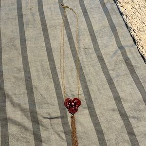 Ann Taylor Flower/Tassel Necklace
